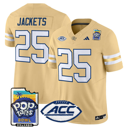 Men's Georgia Tech Yellow Jackets Pop-Tarts Bowl Vapor Limited Jersey - All stitched