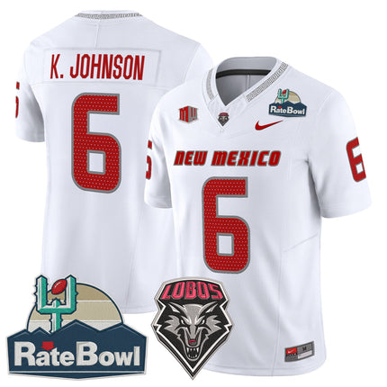 Men's New Mexico Lobos 2025 Rate Bowl Vapor Limited Jersey - All Stitched