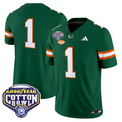 Men's Miami Hurricanes 2025 Cotton Bowl Vapor Limited Jersey - All Stitched