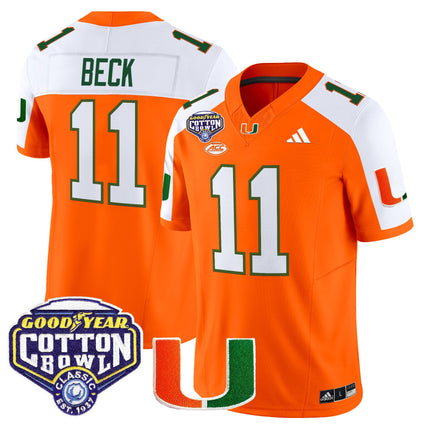 Men's Miami Hurricanes 2025 Cotton Bowl Vapor Limited Jersey - All Stitched