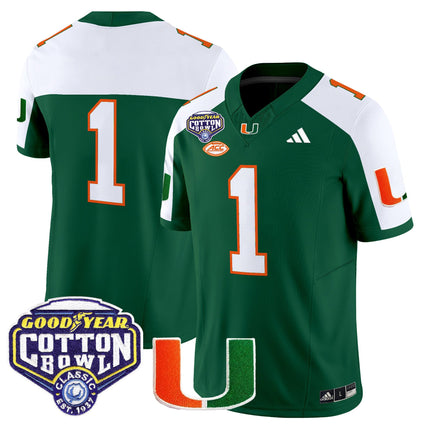 Men's Miami Hurricanes 2025 Cotton Bowl Vapor Limited Jersey - All Stitched