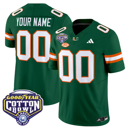 Miami Hurricanes 2025 Cotton Bowl Vapor Limited Custom Jersey - All Stitched