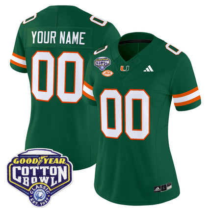 Miami Hurricanes 2025 Cotton Bowl Vapor Limited Custom Jersey - All Stitched