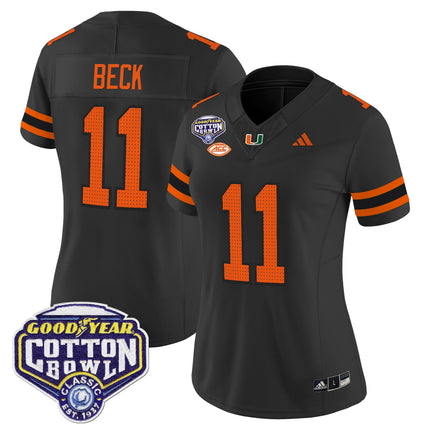 Women's Miami Hurricanes 2025 Cotton Bowl Vapor Limited Jersey - All Stitched