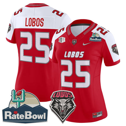 Women's New Mexico Lobos 2025 Rate Bowl Vapor Limited Jersey - All Stitched