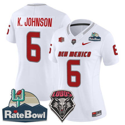 Women's New Mexico Lobos 2025 Rate Bowl Vapor Limited Jersey - All Stitched