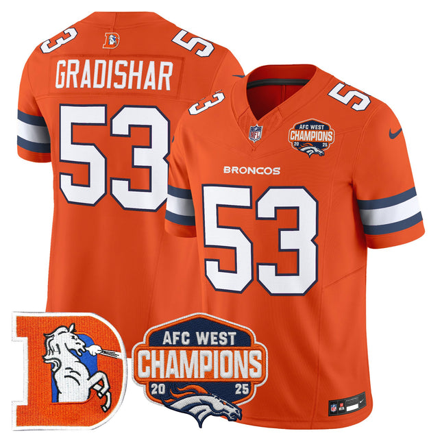 Men's Denver Broncos Throwback Vapor Limited Jersey - 2025 AFC West Division Champions Patch - All Stitched