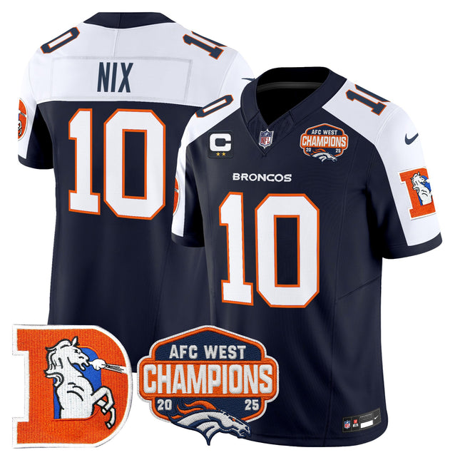 Men's Denver Broncos Throwback Vapor Limited Jersey - 2025 AFC West Division Champions Patch - All Stitched