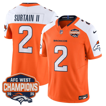Men's Denver Broncos 2025 AFC West Division Champions Vapor Limited Jersey - All Stitched