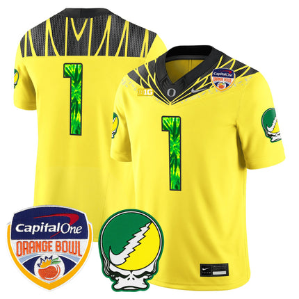 Men's Oregon Ducks "Grateful Ducks" Vapor Limited Jersey - 2025/26 Orange Bowl Patch - All Stitched