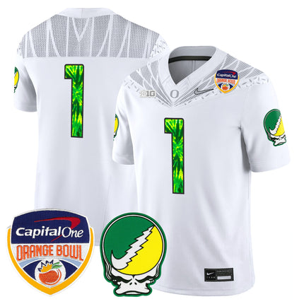 Men's Oregon Ducks "Grateful Ducks" Vapor Limited Jersey - 2025/26 Orange Bowl Patch - All Stitched