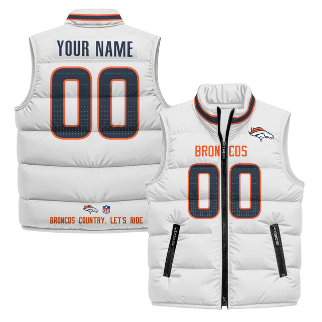 Denver Broncos 2025 Custom Puffer Vest