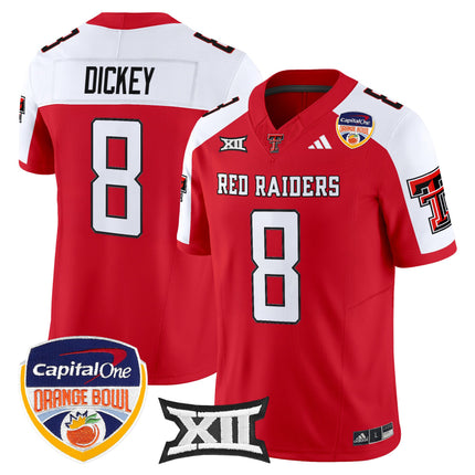 Men's Texas Tech Red Raiders 2025 Orange Bowl Vapor Limited Jersey V2 - All Stitched