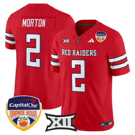 Men's Texas Tech Red Raiders 2025 Orange Bowl Vapor Limited Jersey V2 - All Stitched