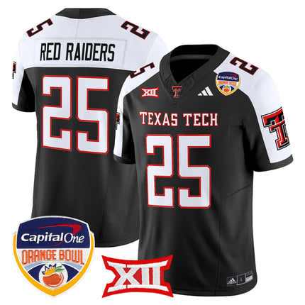 Men's Texas Tech Red Raiders 2025 Orange Bowl Vapor Limited Jersey V2 - All Stitched