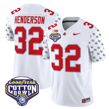 Men's Ohio State Buckeyes 2025 Cotton Bowl Patch Vapor Limited Jersey - All Stitched