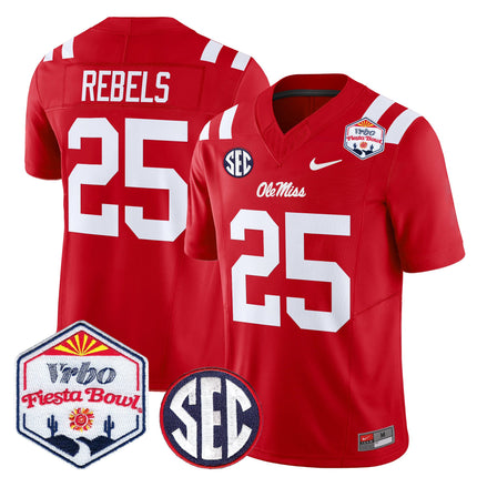 Men's Ole Miss Rebels 2026 The Fiesta Bowl Vapor Limited Jersey - All Stitched