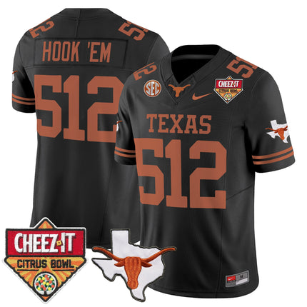 Men's Texas Longhorns 2025 Cheez-It Citrus Bowl Patch Vapor Limited Jersey - All Stitched