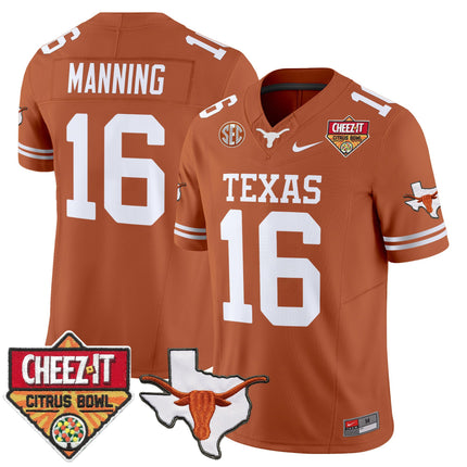 Men's Texas Longhorns 2025 Cheez-It Citrus Bowl Patch Vapor Limited Jersey - All Stitched