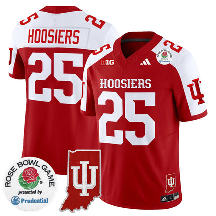 Men's Indiana Hoosiers 2025 Rose Bowl & Indiana State Patch Vapor Limited Jersey - All Stitched