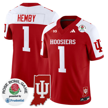 Men's Indiana Hoosiers 2025 Rose Bowl & Indiana State Patch Vapor Limited Jersey - All Stitched