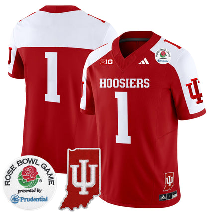 Men's Indiana Hoosiers 2025 Rose Bowl & Indiana State Patch Vapor Limited Jersey - All Stitched