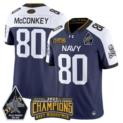 Men's Navy Midshipmen Jolly Rogers 2025 Commander-In-Chief's Trophy Champions Vapor Limited Jersey - All Stitched