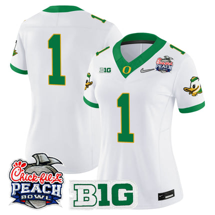 Women's Oregon Ducks 2026 Peach Bowl Vapor Limited Jersey - All Stitched