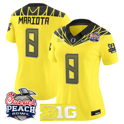 Women's Oregon Ducks 2026 Peach Bowl Vapor Limited Jersey - All Stitched