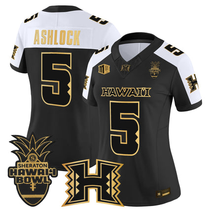 Women's Hawai'i Rainbow Warriors 2025 Hawai'i Bowl Gold Vapor Limited Jersey - All Stitched