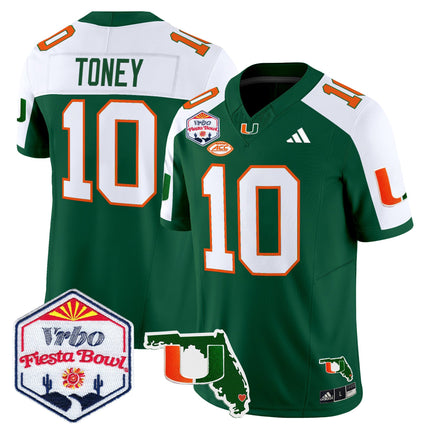 Men's Miami Hurricanes 2026 The Fiesta Bowl & Florida Patch Vapor Limited Jersey - All Stitched