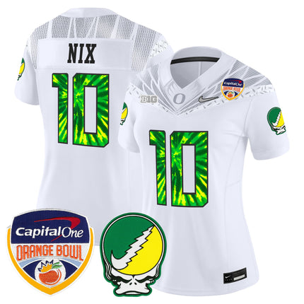 Women's Oregon Ducks "Grateful Ducks" Vapor Limited Jersey - 2025/26 Orange Bowl Patch - All Stitched