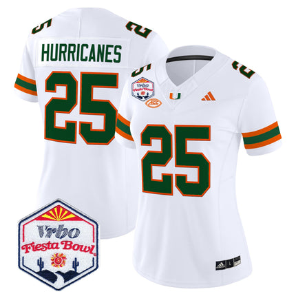 Women's Miami Hurricanes 2026 The Fiesta Bowl Vapor Limited Jersey - All Stitched