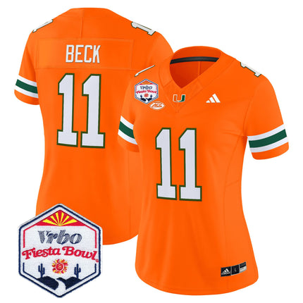 Women's Miami Hurricanes 2026 The Fiesta Bowl Vapor Limited Jersey - All Stitched