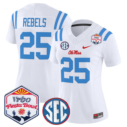 Women's Ole Miss Rebels 2026 The Fiesta Bowl Vapor Limited Jersey - All Stitched