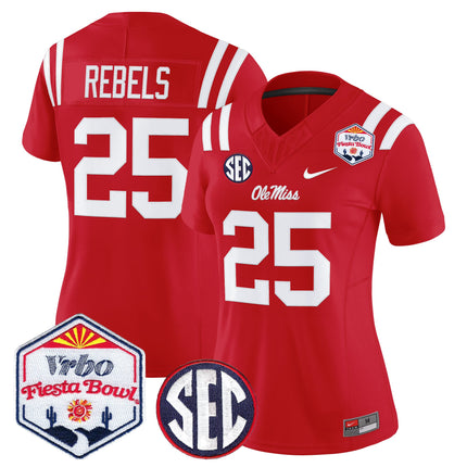 Women's Ole Miss Rebels 2026 The Fiesta Bowl Vapor Limited Jersey - All Stitched