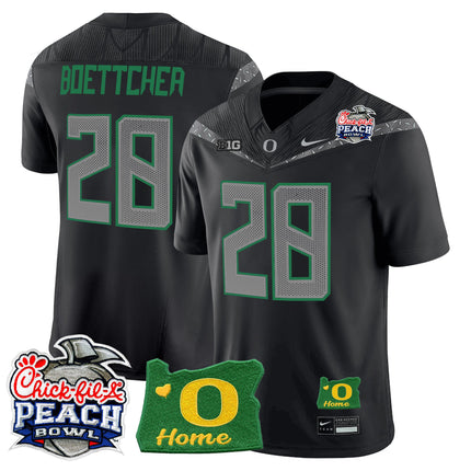 Men's Oregon Ducks 2026 Peach Bowl & Oregon State Patch Vapor Limited Jersey - All Stitched