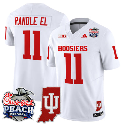Men's Indiana Hoosiers 2026 Peach Bowl & Indiana State Patch Vapor Limited Jersey - All Stitched