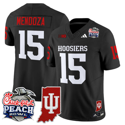 Men's Indiana Hoosiers 2026 Peach Bowl & Indiana State Patch Vapor Limited Jersey - All Stitched