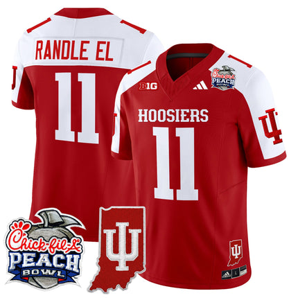 Men's Indiana Hoosiers 2026 Peach Bowl & Indiana State Patch Vapor Limited Jersey - All Stitched