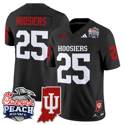 Men's Indiana Hoosiers 2026 Peach Bowl & Indiana State Patch Vapor Limited Jersey - All Stitched