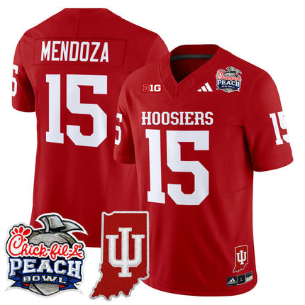 Men's Indiana Hoosiers 2026 Peach Bowl & Indiana State Patch Vapor Limited Jersey - All Stitched