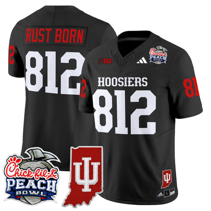 Men's Indiana Hoosiers 2026 Peach Bowl & Indiana State Patch Vapor Limited Jersey - All Stitched