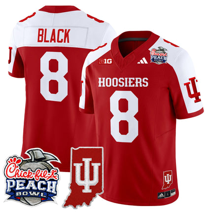 Men's Indiana Hoosiers 2026 Peach Bowl & Indiana State Patch Vapor Limited Jersey - All Stitched