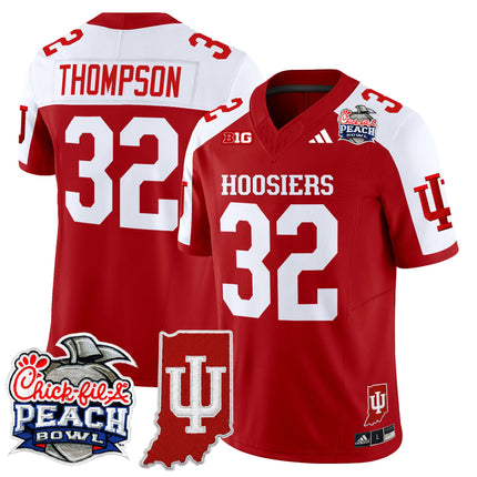 Men's Indiana Hoosiers 2026 Peach Bowl & Indiana State Patch Vapor Limited Jersey - All Stitched