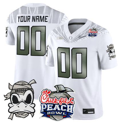 Oregon Ducks "Mummy Duck" Vapor Limited Custom Jersey - 2026 Peach Bowl Patch - All Stitched
