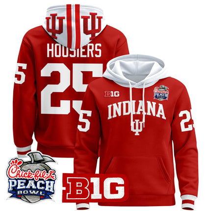 Men's Indiana Hoosiers 2026 Peach Bowl Premium Pullover Hoodie - All Stitched