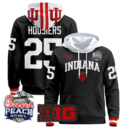 Men's Indiana Hoosiers 2026 Peach Bowl Premium Pullover Hoodie - All Stitched