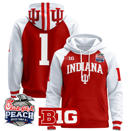 Men's Indiana Hoosiers 2026 Peach Bowl Premium Pullover Hoodie - All Stitched
