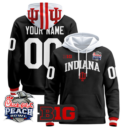 Indiana Hoosiers 2026 Peach Bowl Premium Custom Pullover Hoodie - All Stitched